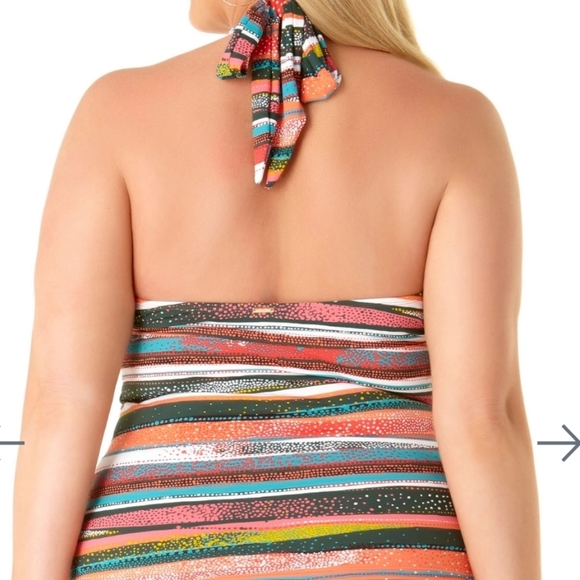 🌺SOLD🌺 Anne Cole Sand Stripe Sz 20W Tankini - Picture 2 of 6